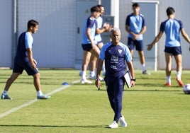 Sergio Pellicer, en un entrenamiento del Málaga.
