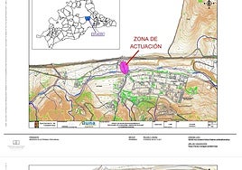 Plano con la zona de actuación del proyecto.