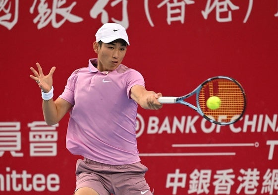 Juncheng Shang,la semana pasada en el ATP 250 de Hong Kong,donde fue semifinalista.