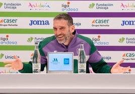 Ibon Navarro, en la previa del Surne Bilbao-Unicaja, este viernes.