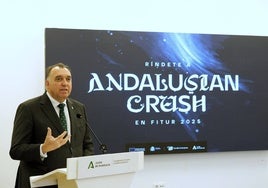 Bernal presenta la estrategia de Andalucía en Fitur.