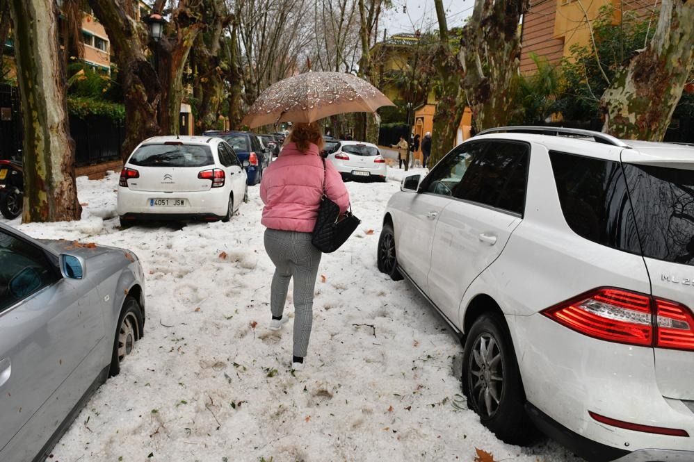 Cinco años de la histórica granizada que pintó de blanco las calles del Centro de Málaga