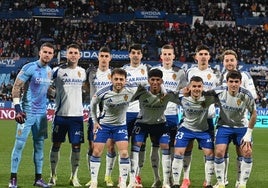 El último once del Zaragoza, frente al Tenerife en La Romareda.