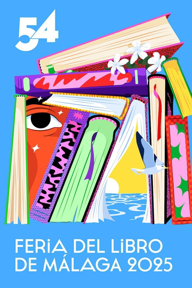 Cartel de la próxima edición de la Feria del Libro de Málaga diseñado por Estudio Santa Rita.