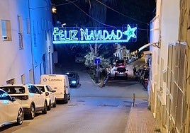 Cartel luminoso, el pasado fin de semana, en La Mosca.