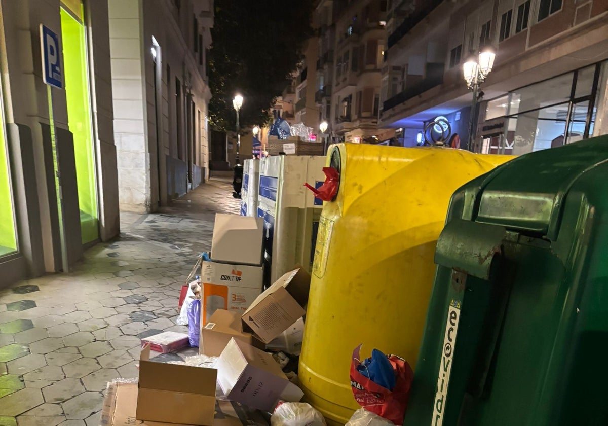 Basura acumulada fuera de los contenedores en la zona denunciada.