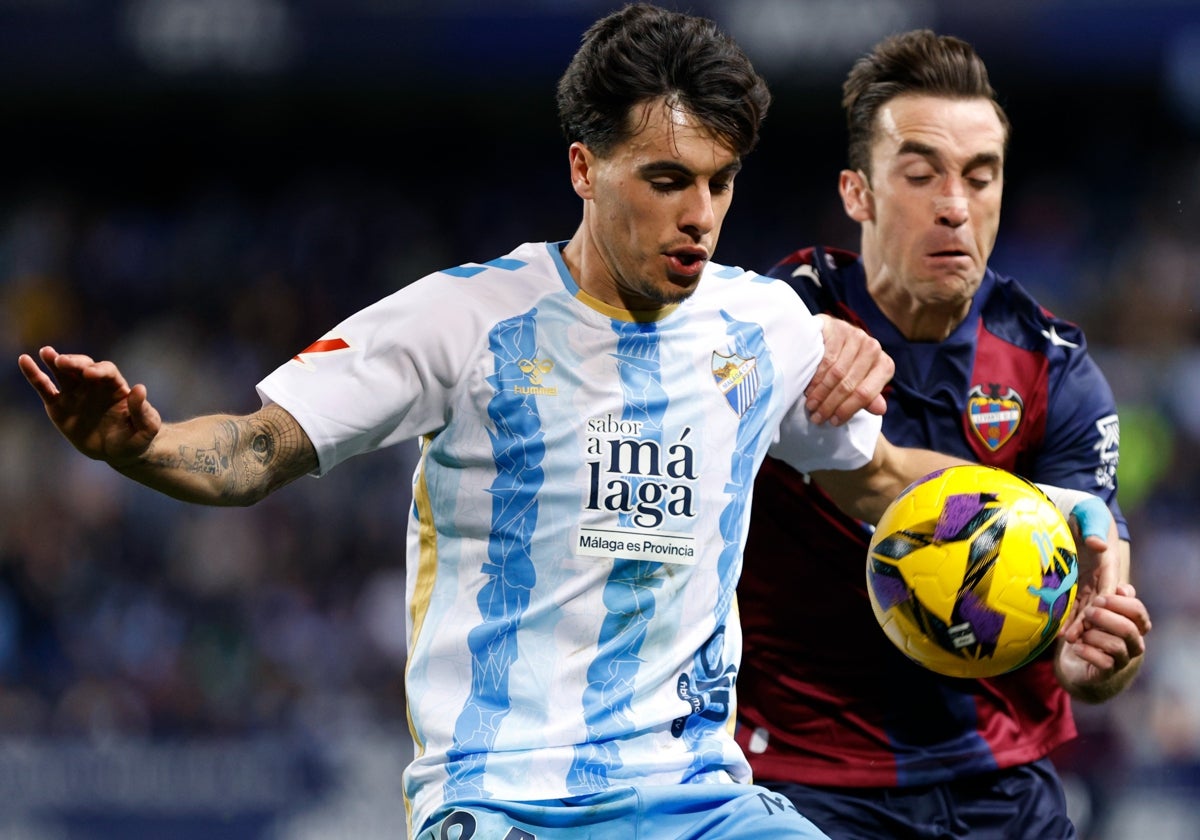 Lobete, en el partido de este sábado en La Rosaleda.