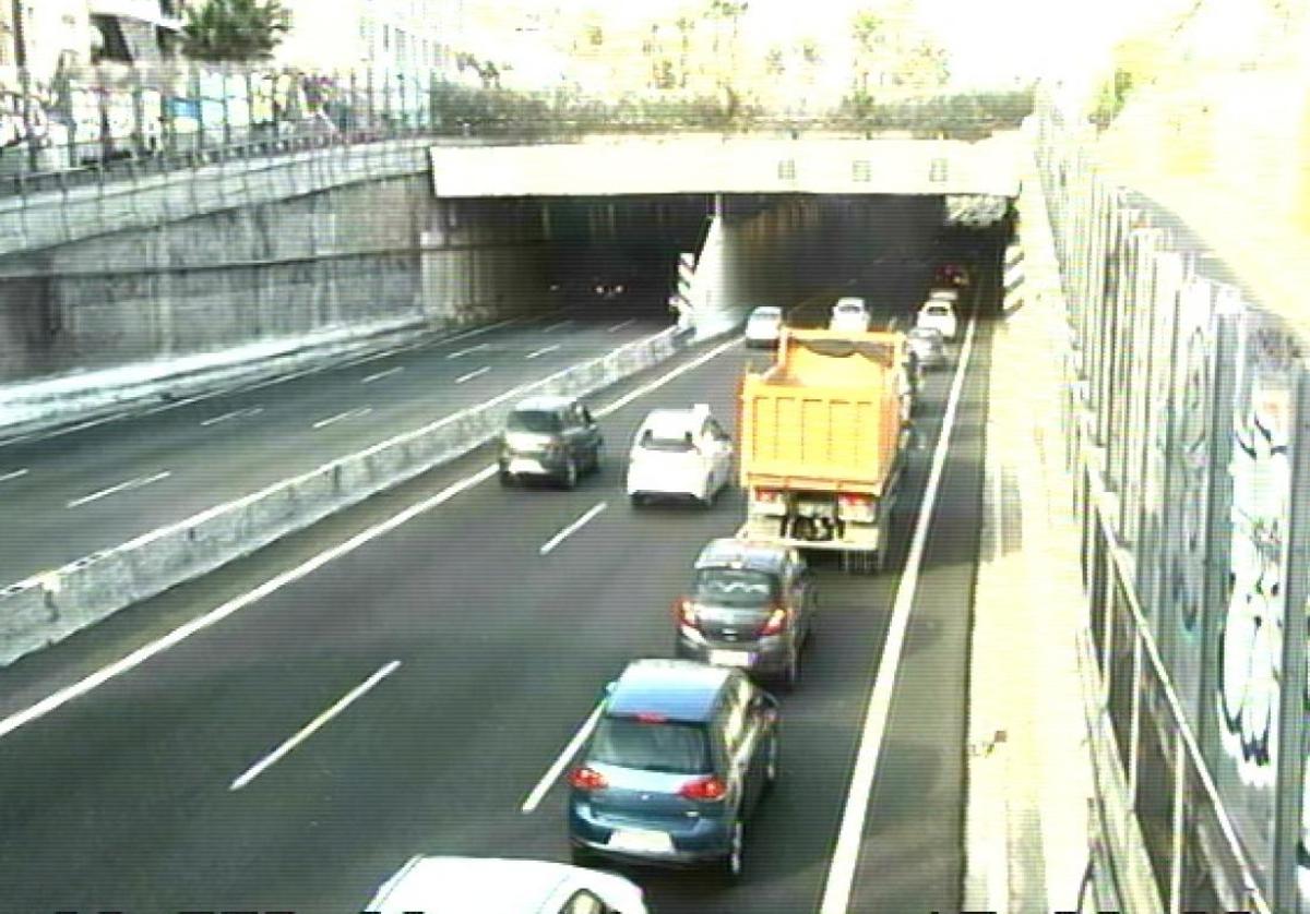 Imagen del falso túnel de carlos Haya, en Málaga capital.