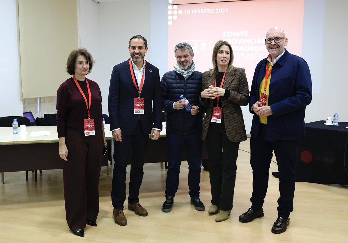 Rosa del Mar Rodríguez, Dani Pérez, José Bernal, Anonia García y Jorge Gallardo, este lunes.