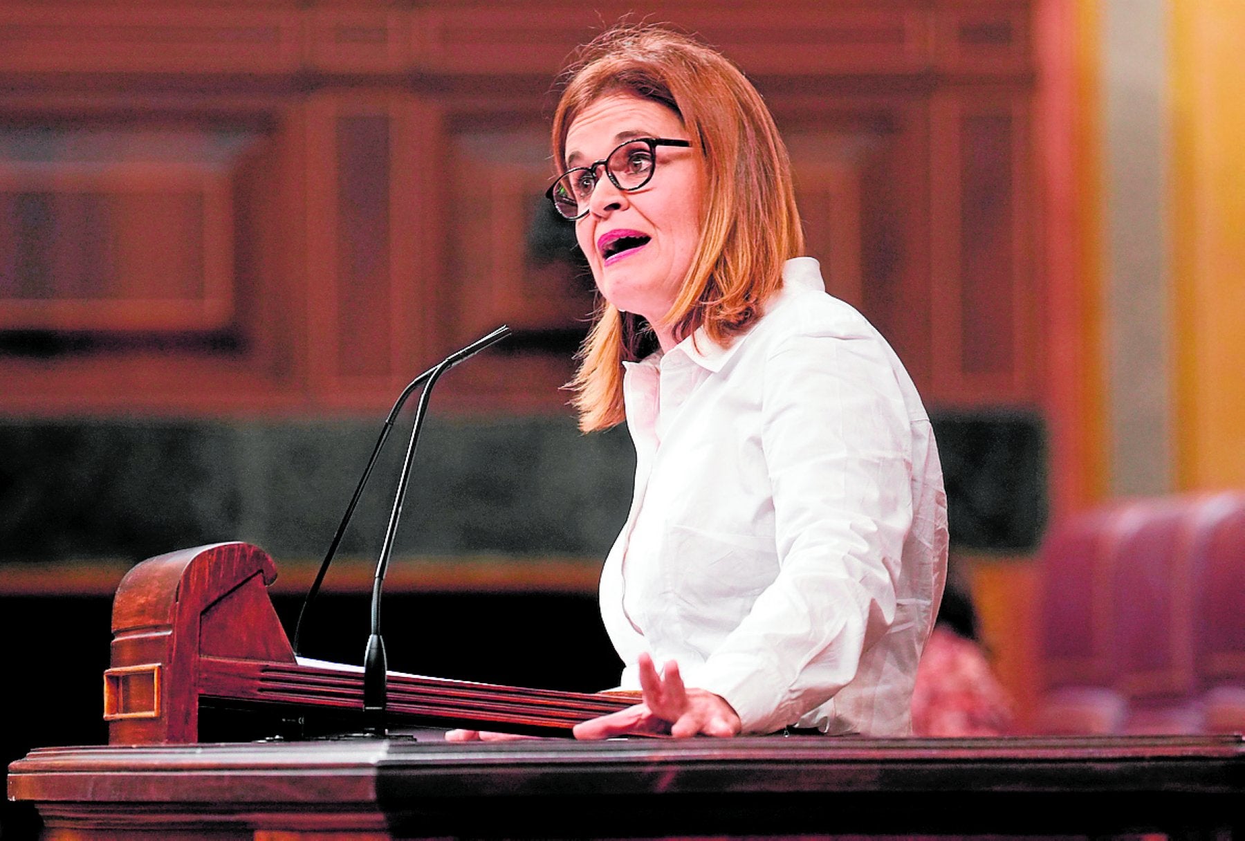 La parlamentaria de Por Andalucía Esperanza Gómez, ayer en el Congreso.