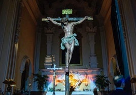 El Cristo de Ánimas, en el momento de su presentación.