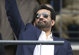 Abdullah Al-Thani, hace años en el palco de La Rosaleda.