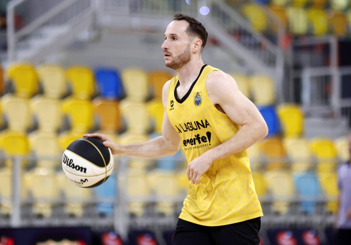 Huertas, durante el entrenamiento de este sábado en Las Palmas.