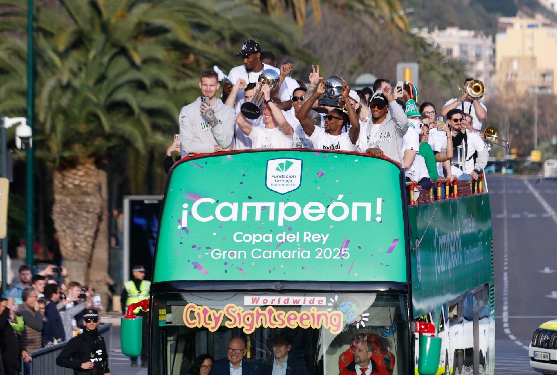 El Unicaja celebra en Málaga su tercera Copa del Rey