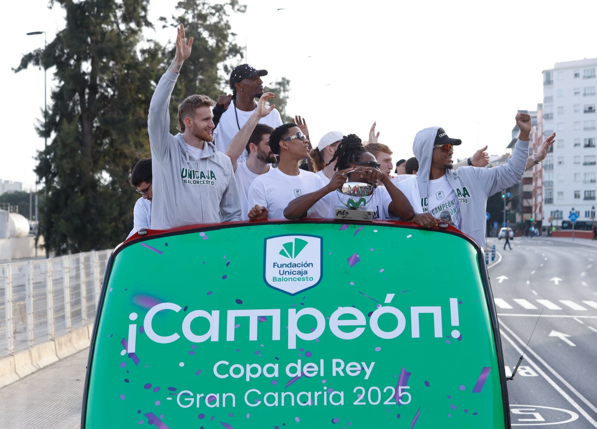 El Unicaja celebra en Málaga su tercera Copa del Rey