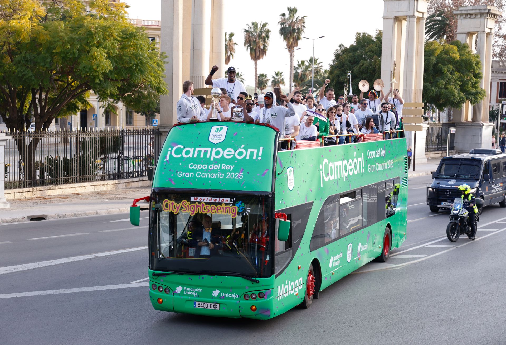 El Unicaja celebra en Málaga su tercera Copa del Rey