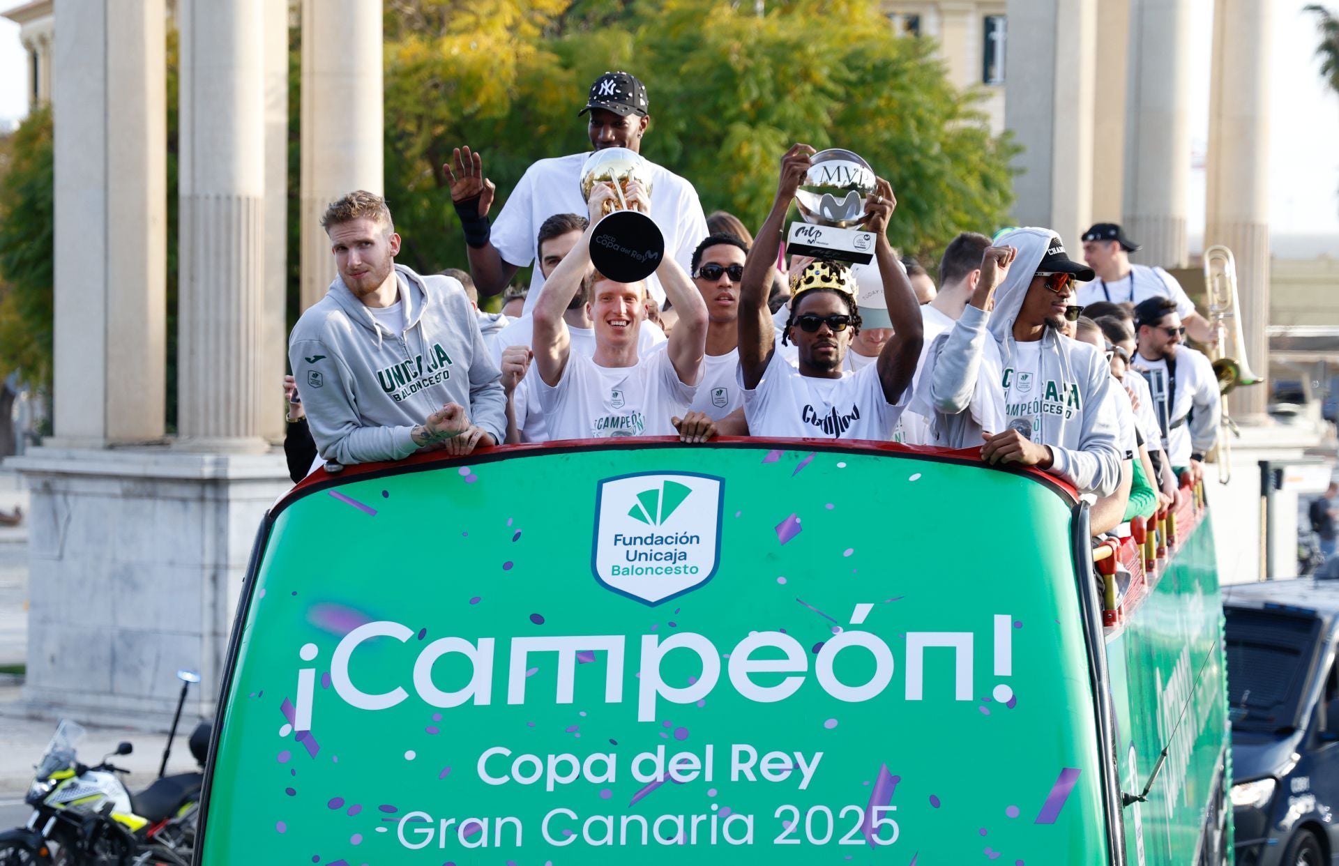 El Unicaja celebra en Málaga su tercera Copa del Rey