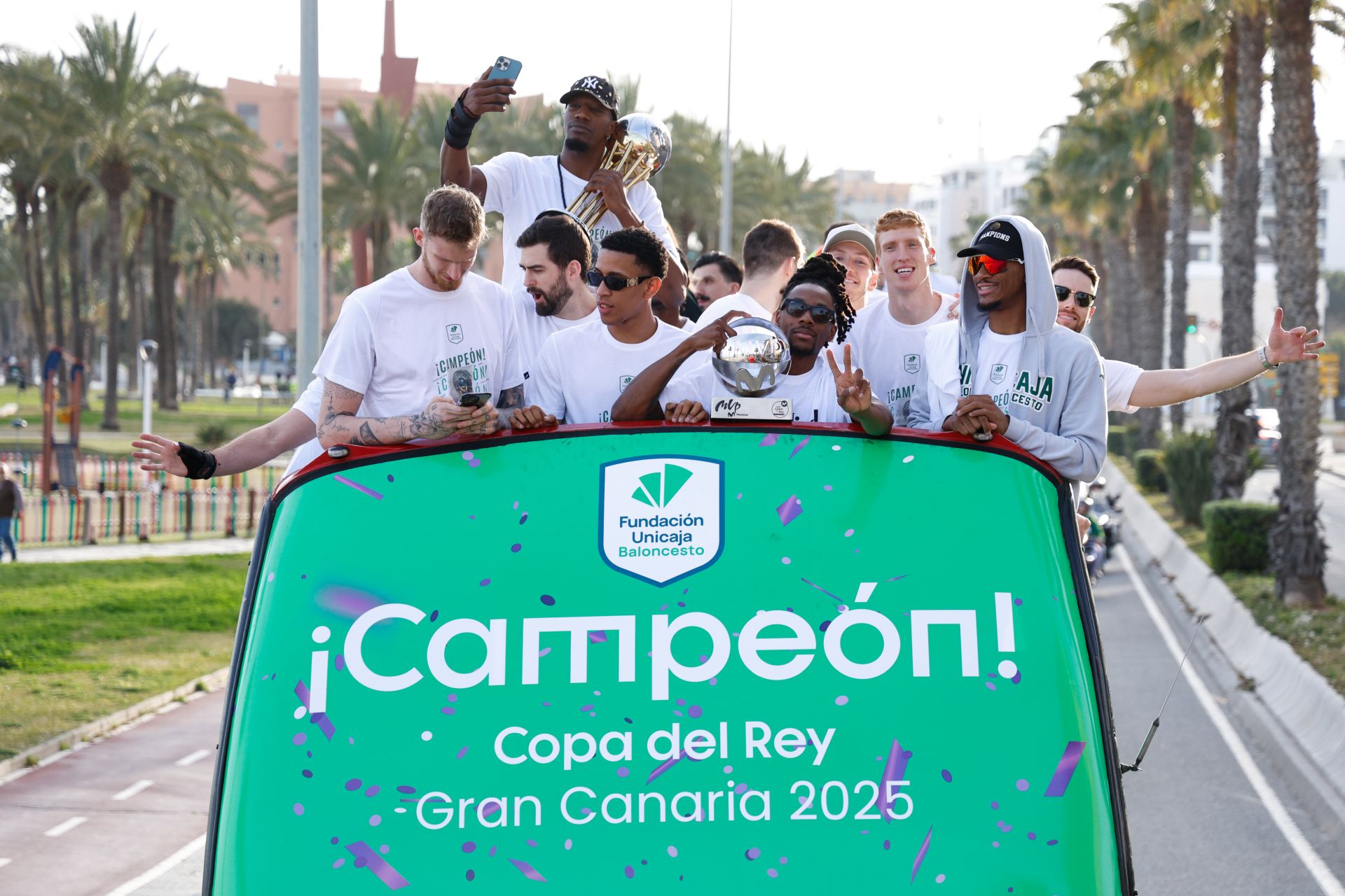 El Unicaja celebra en Málaga su tercera Copa del Rey