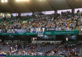 Aficionados del Málaga en el Nuevo Arcángel en el choque frente al Córdoba en el comienzo de la temporada.