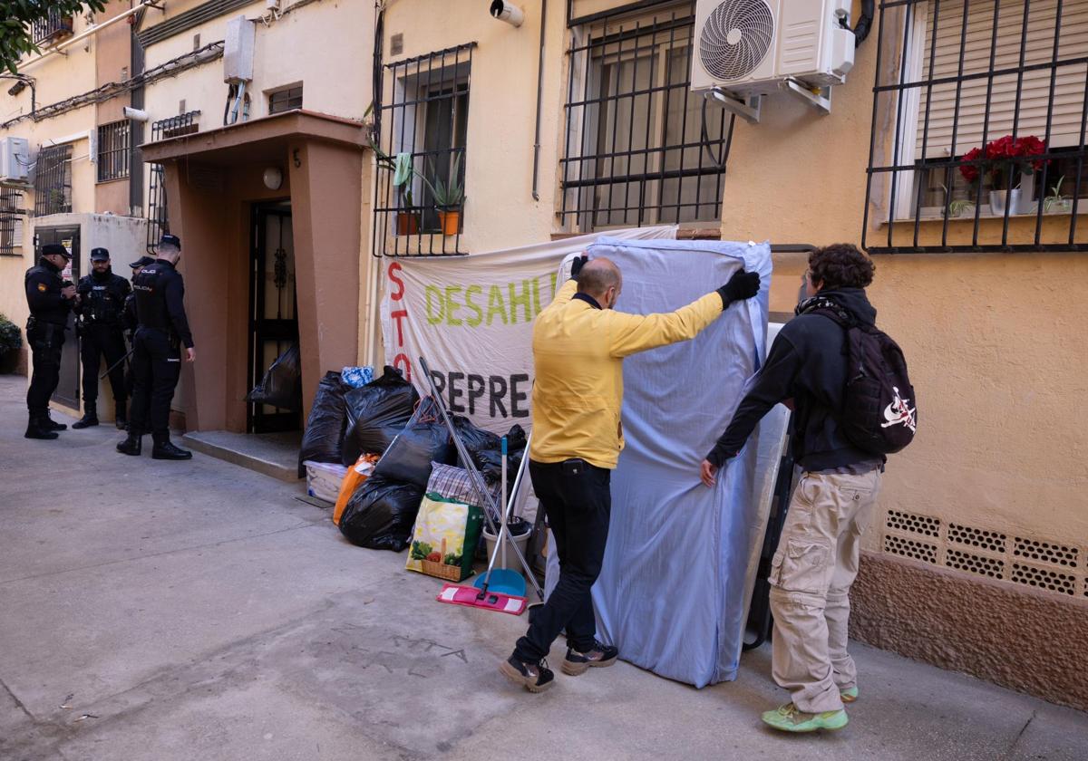 Imagen de un desahucio en Málaga hace unas semanas.
