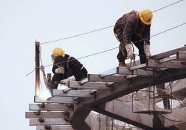 Trabajadores de la construcción.