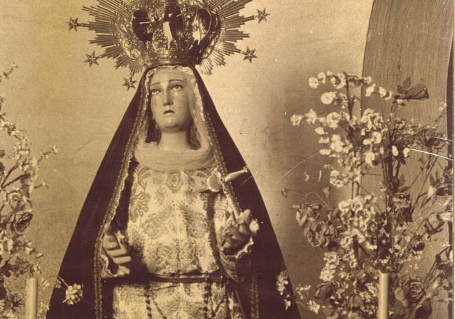 Virgen de la Amargura destruida en 1931.