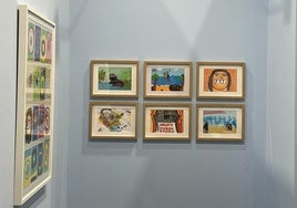 Las obras se estaban montado este lunes en el estand de la feria ARCO.