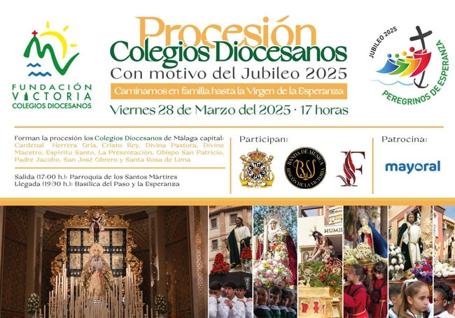Cartel anunciador de la procesión escolar.