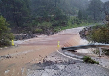 La carretera entre Genalguacil y Estepona, cortada de nuevo por la crecida del río Almarchal