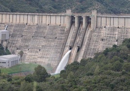 Imagen de La Concepción desembalsando a las tres y media de la tarde de este viernes.