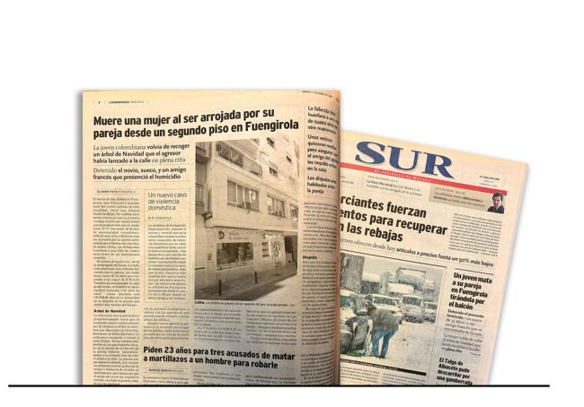 Diario SUR informa del asesinato de Diana Yanet Vargas, en 2003.