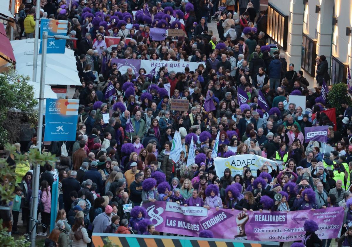 El año pasado las mujeres recorrieron Málaga con el lma «Las mujeres exigimos realidades»