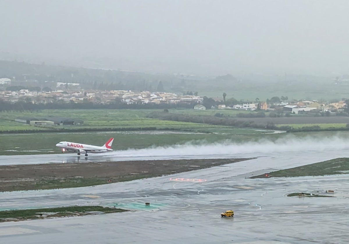 Situación en el aeropuerto de Málaga, esta mañana.