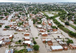 Una de las zonas más afectadas por las inundaciones en Bahía Blanca.