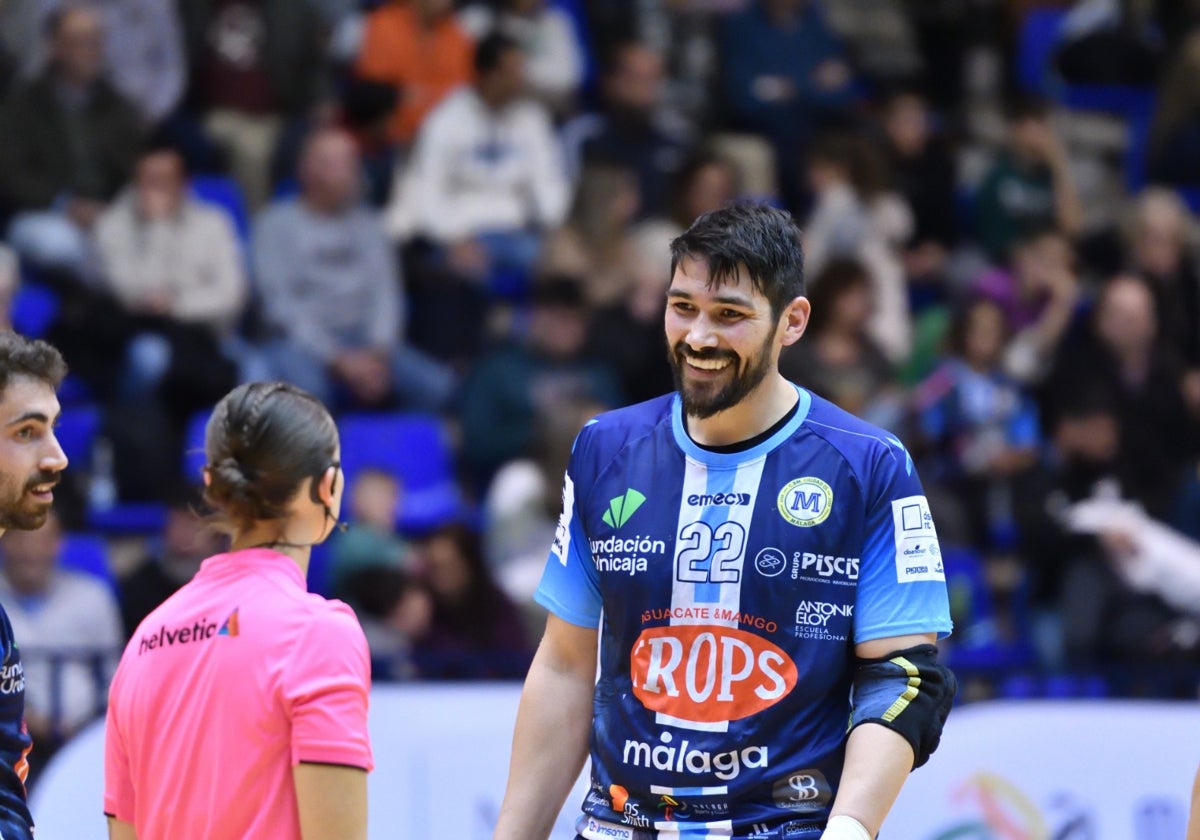 Javi García, en un partido con el Trops Málaga.