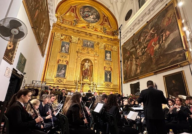 Momento de la intervención de la banda de Miraflores y Gibraljaire.