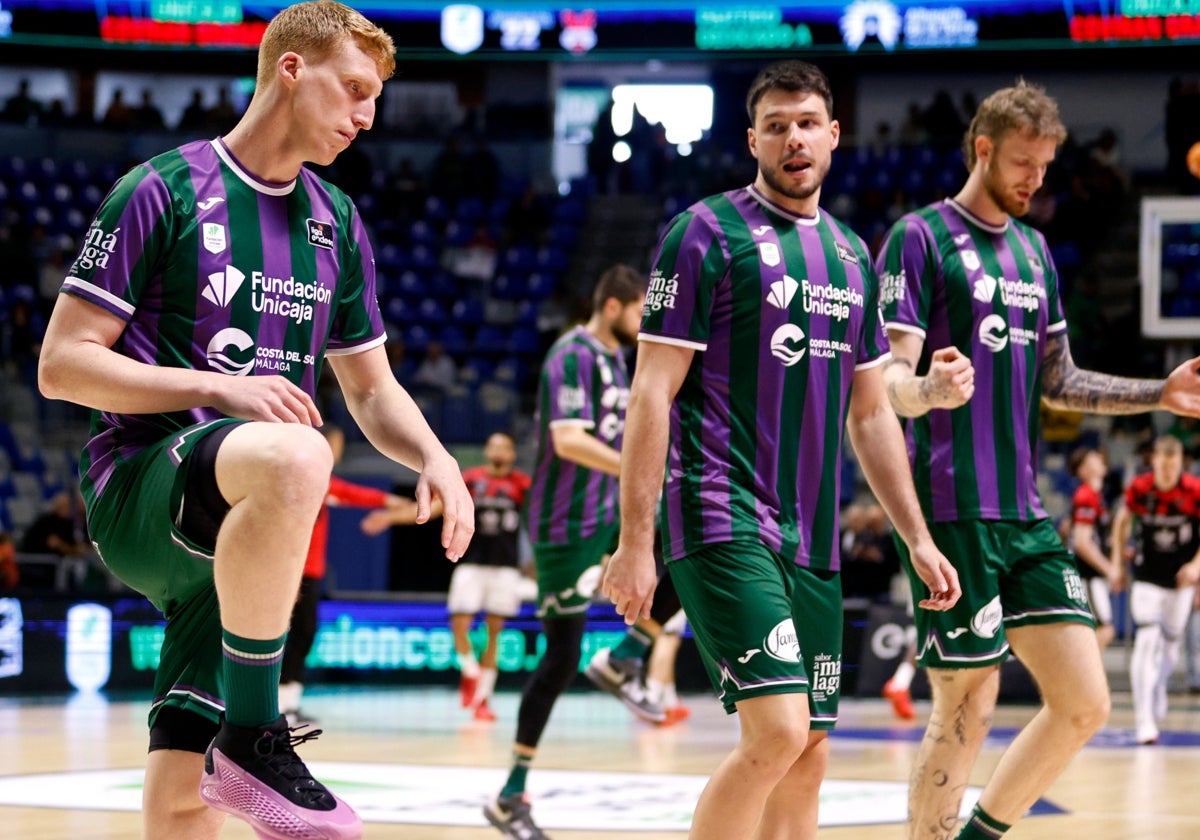 Díaz, Barreiro y Balcerowski, durante un calentarmiento.