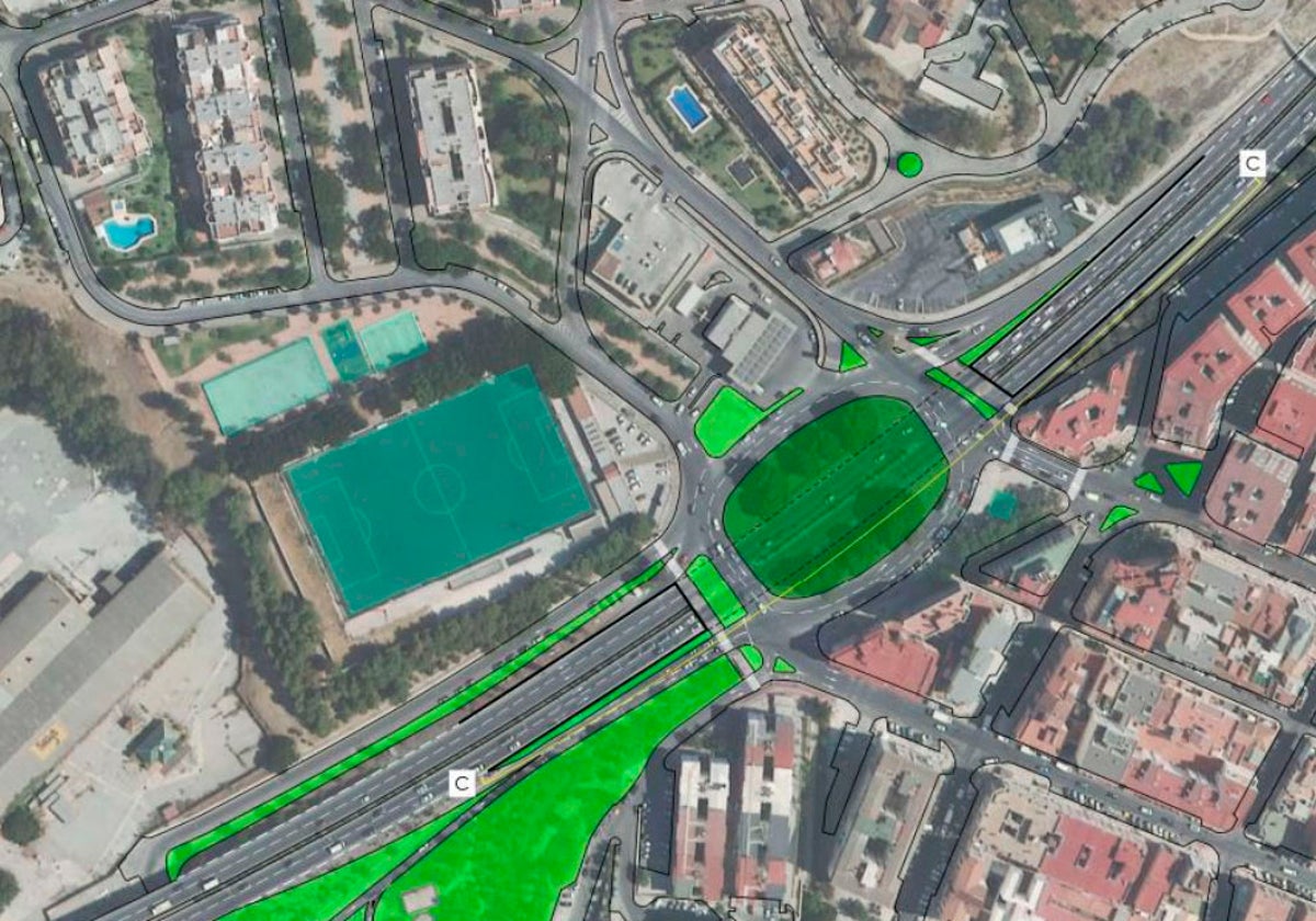 Esbozo del proyecto para soterrar la avenida de Valle-Inclán en el cruce de Suárez.