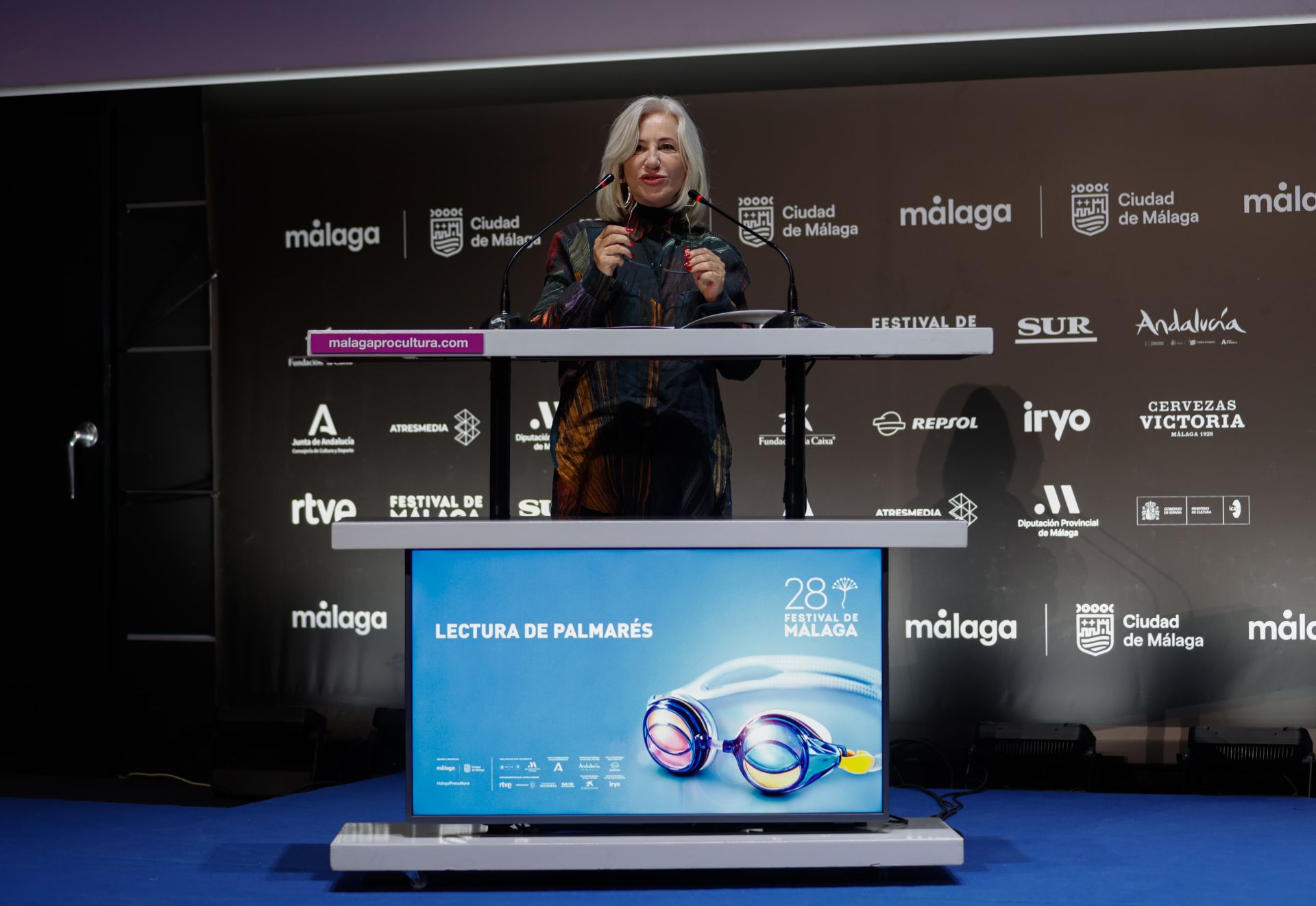 Lectura del palmarés de la 28º edición del Festival de Málaga