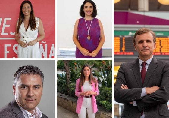 Ramírez, Cortés, López, Yuste y Villarejo, de izquierda a derecha.