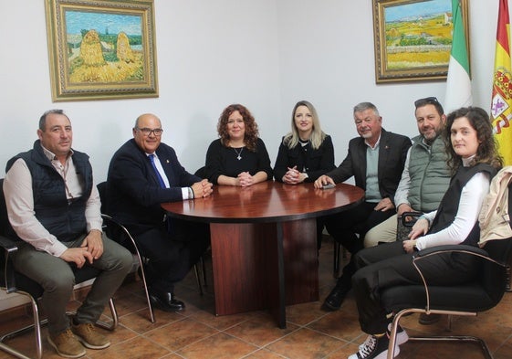 Los representantes públicos de ambas mancomunidades, reunidos en Torre del Mar.