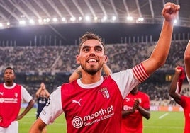 Ricardo Horta celebra un gol con el Braga.