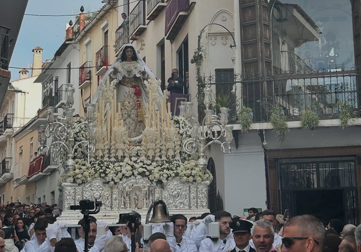 La imagen de Juan Ventura, a su paso por el Camarín de la Piedad, este Domingo de Ramos.