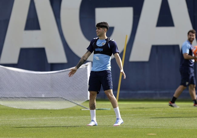 Antoñito, en el entrenamiento de este jueves.