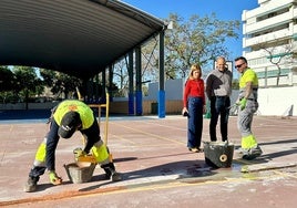 Trabajos en el colegio Santa Amalia.