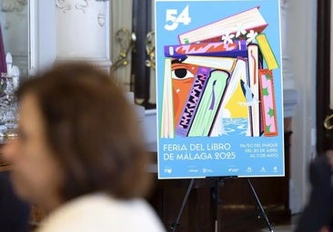 Cartel de la 54ª Feria del Libro de Málaga, que se celebra en el Paseo del Parque del 30 de abril al 11 de mayo.
