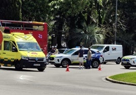 Herido un motorista de 41 años en un accidente en la plaza del General Torrijos en Málaga