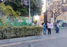 Menos afluencia de la habitual, este martes, en el CEIP García Lorca de la capital.
