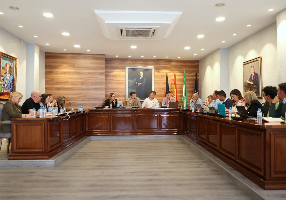 Imagen de la sesión plenaria de Torrox de este martes, reanudación de la suspendida ayer por el apagón.