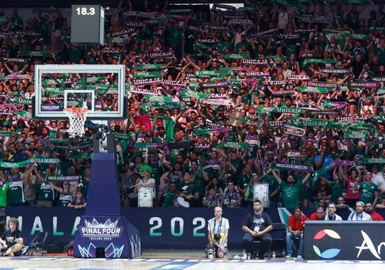 Aficionados del Unicaja, en la Final Four de 2023, que se celebró en Málaga.